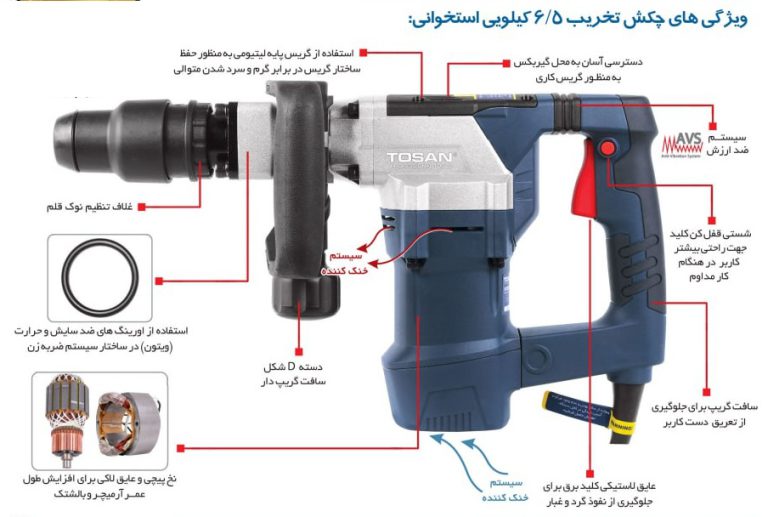 چکش تخریب 6.5 کیلویی توسن مدل 6065DH