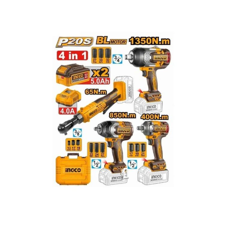 ست کمبو ابزار شارژی 4 عددی اینکو مدل COSLI250783